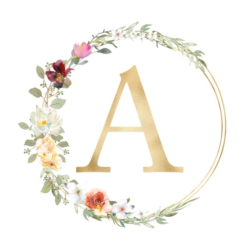 Customizable Monogram A Floral