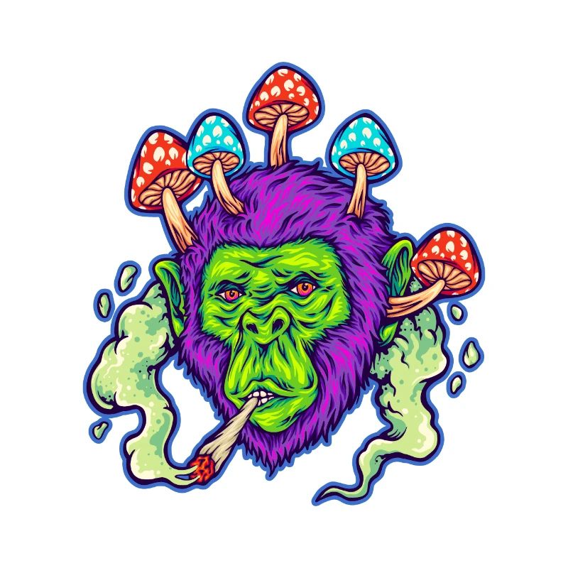 Bekiffter Affe | Psychedelischer Gorilla | Trippy |