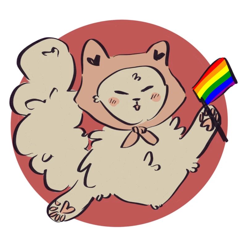 Cute LGBTQ+ Pride cat