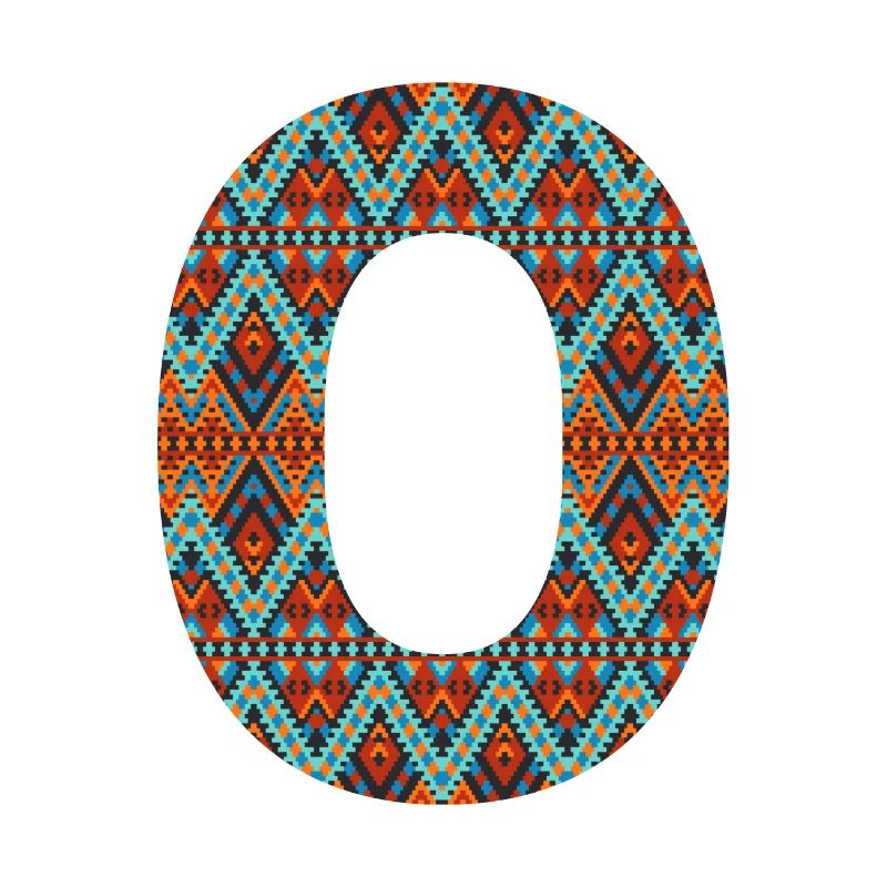 Buchstabe O- Boho-Design, buntes Monogramm