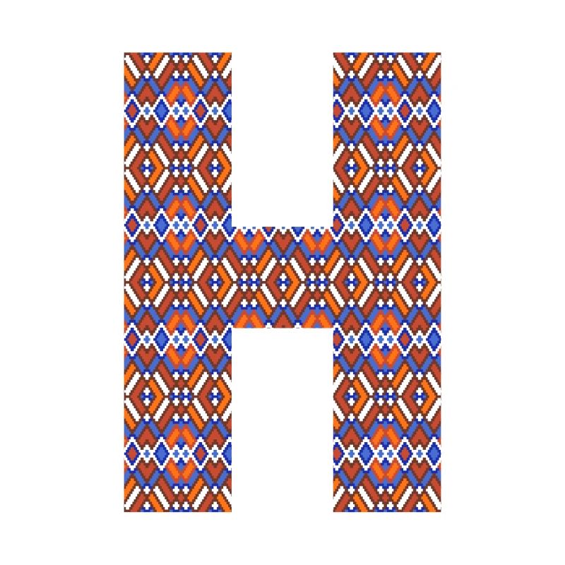 Monogram Letter H- geometric pattern