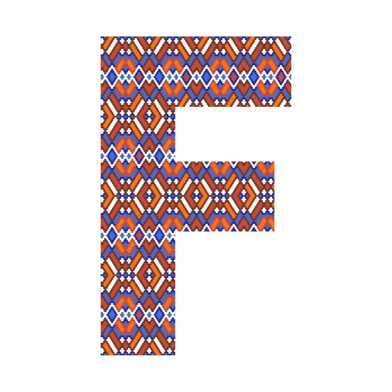 Monogramm Buchstabe F - geometrisches Muster