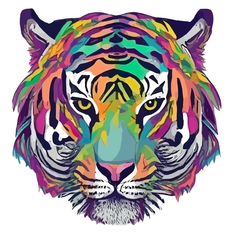 Tiger Kopf Graphic Tee Illustration Art Comic