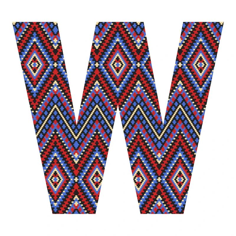 Monogramm Buchstabe W - geometrisches Muster