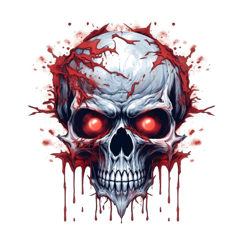 Dämonischer Totenkopf mit roten Augen