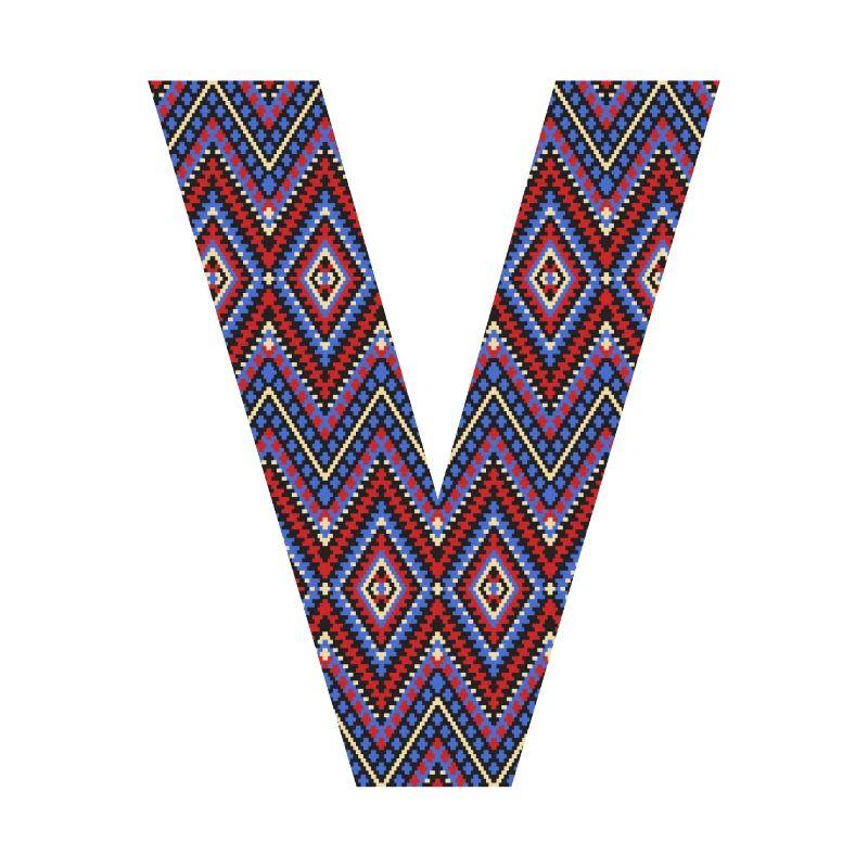 Monogram Letter V- geometric pattern