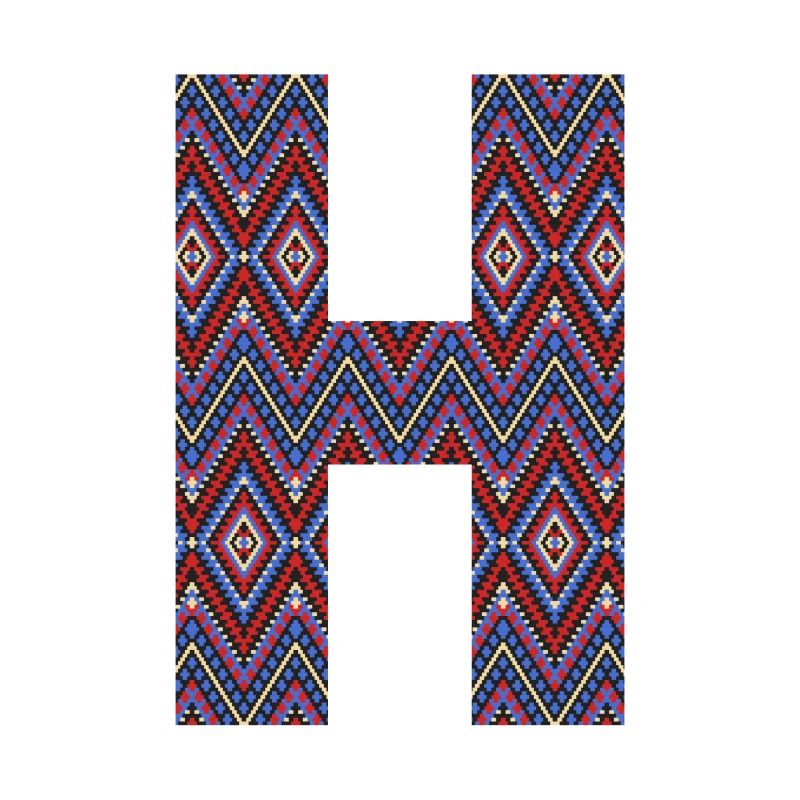 Monogramm Buchstabe H - geometrisches Muster