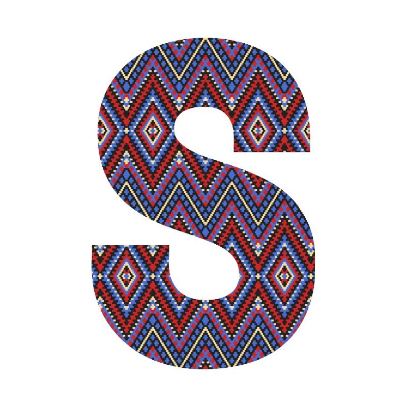 Monogram Letter S- geometric pattern
