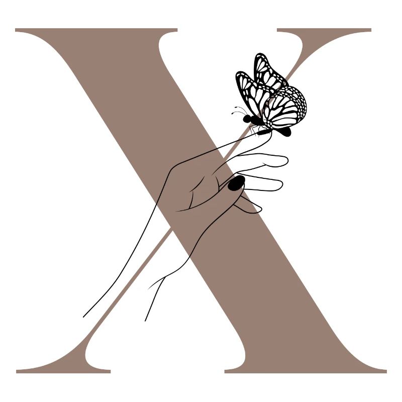 Letter x Magic butterfly