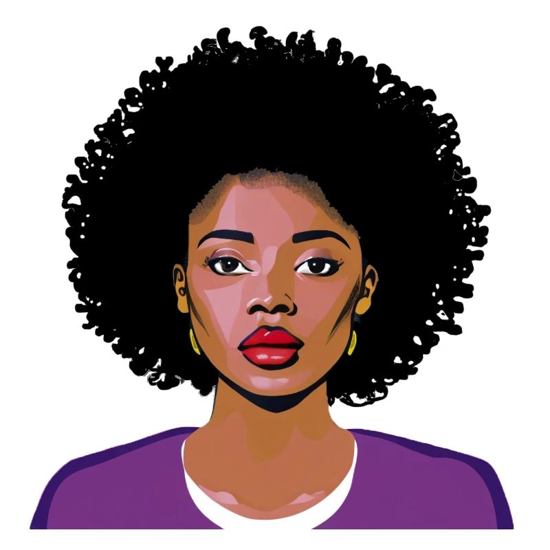 Frau mit Afro