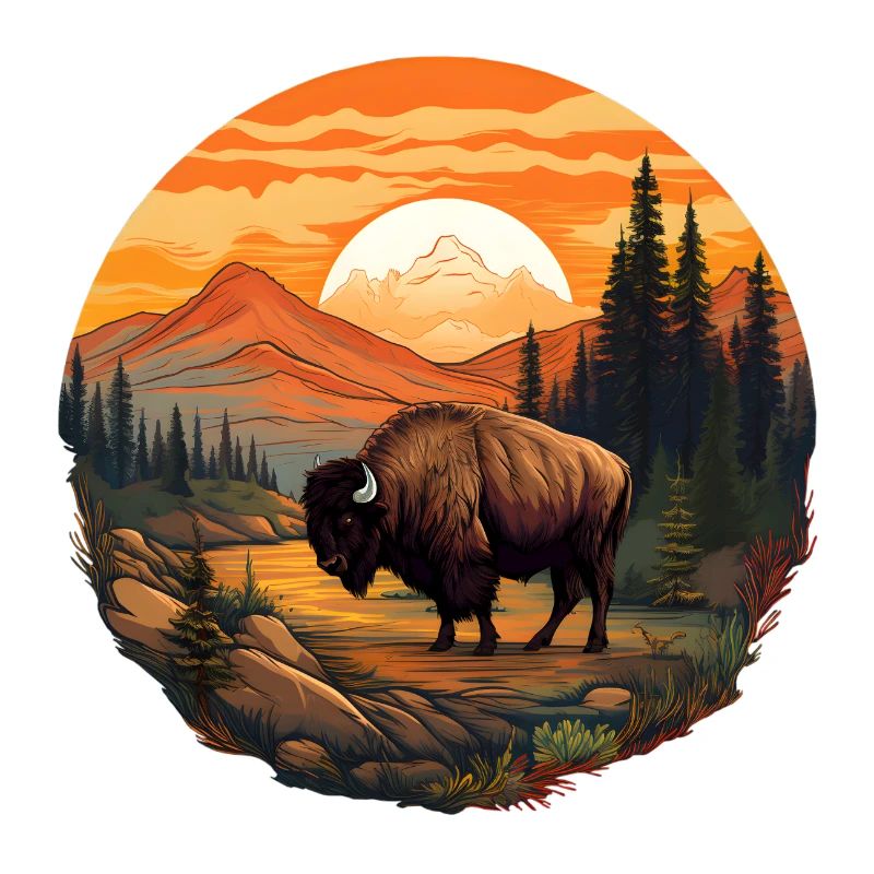 Bison Sunset