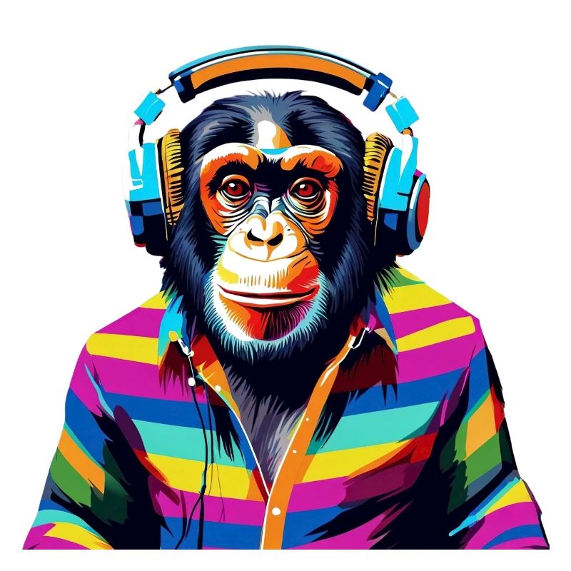 DJ Schimpansen bunt