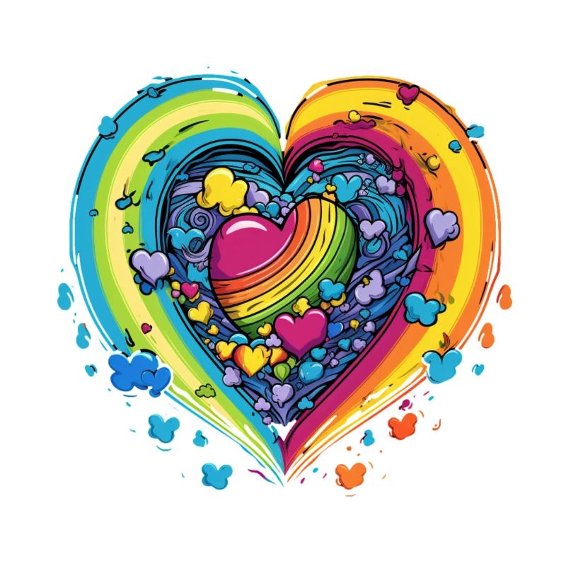 LGBTQAI+ Community Support Regenbogen Herzen
