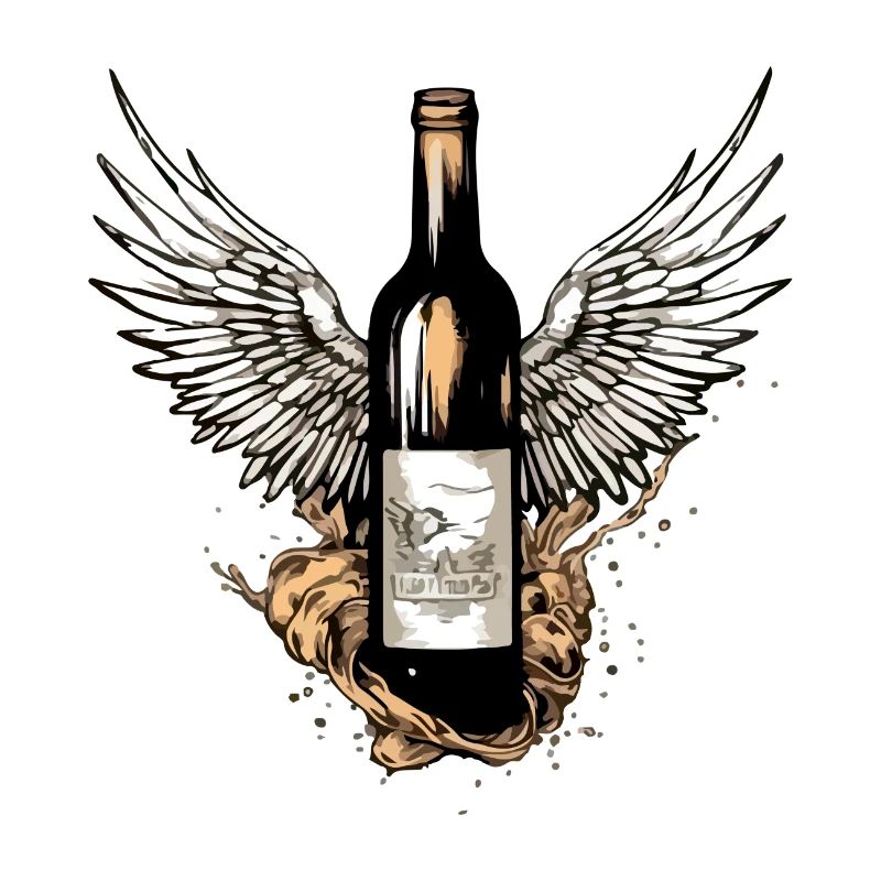 Bouteille de vin ailée n°4