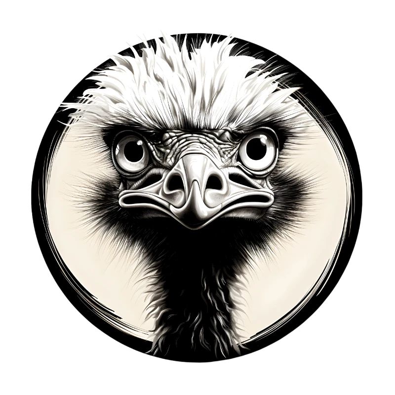 Black and White Ostrich