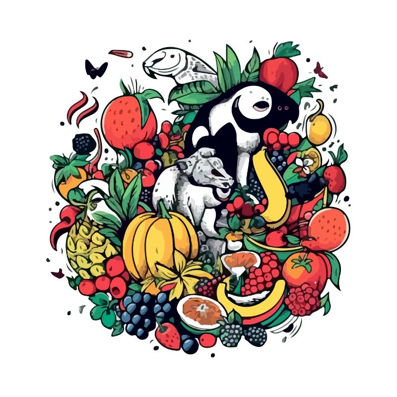 Früchte und Tiere
