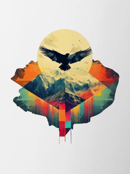 A bird spreads its wings