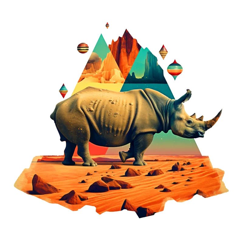 Le rhinocéros dans la steppe