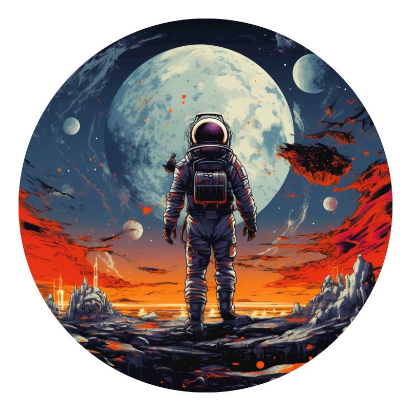 Cooles Astronauten Nerd Design beim Spacewalk