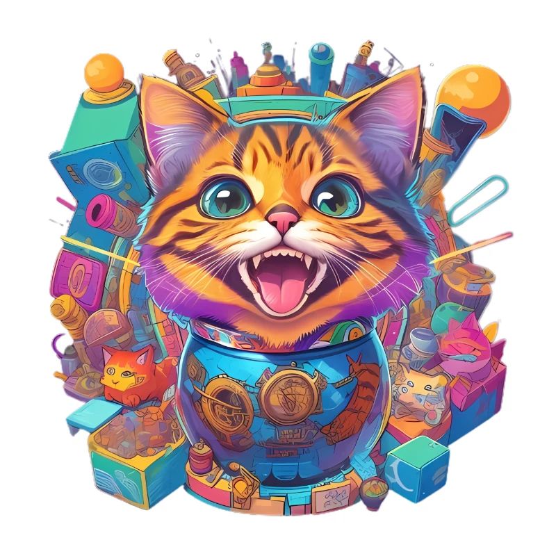 crazy laughing cat