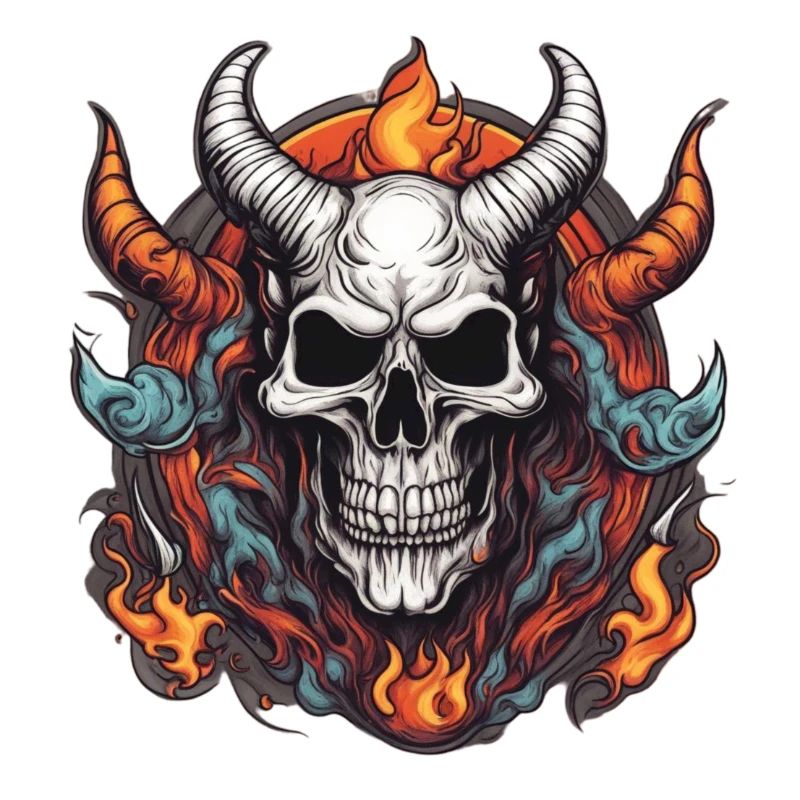 Horned skull | Sticker art