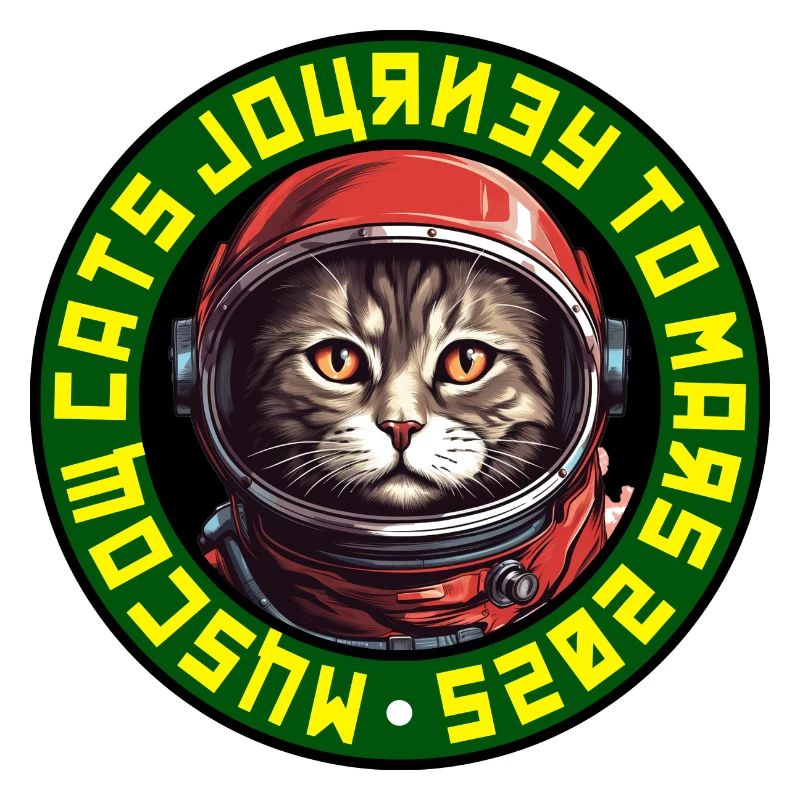 Astronaut Cat Logo 2 - Soviet