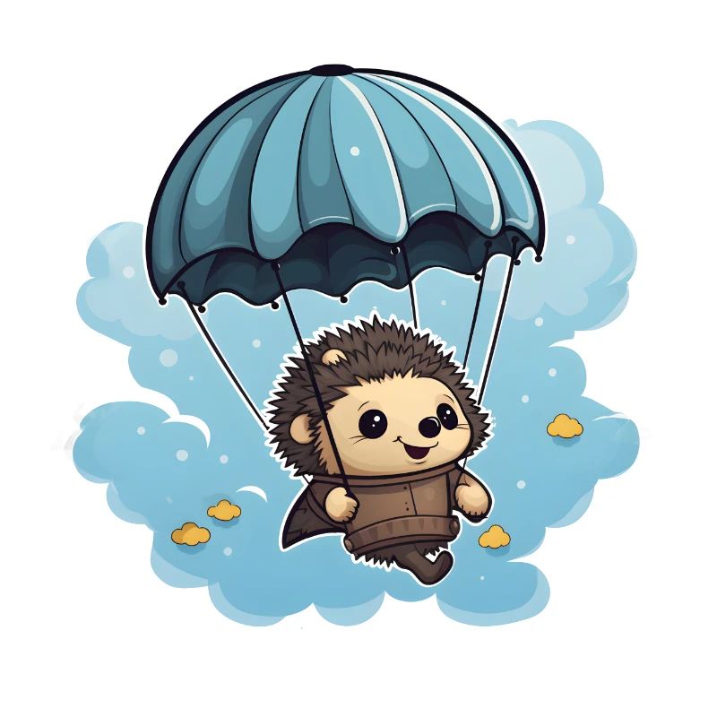 Igel mit Fallschirm