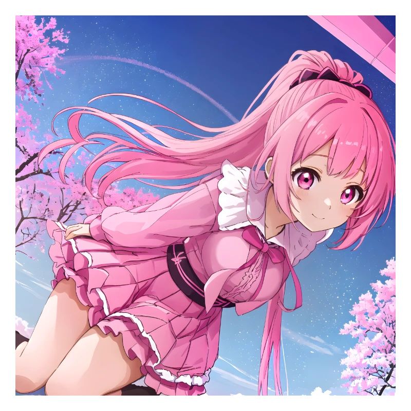 Anime-Mädchen mit rosa Haaren