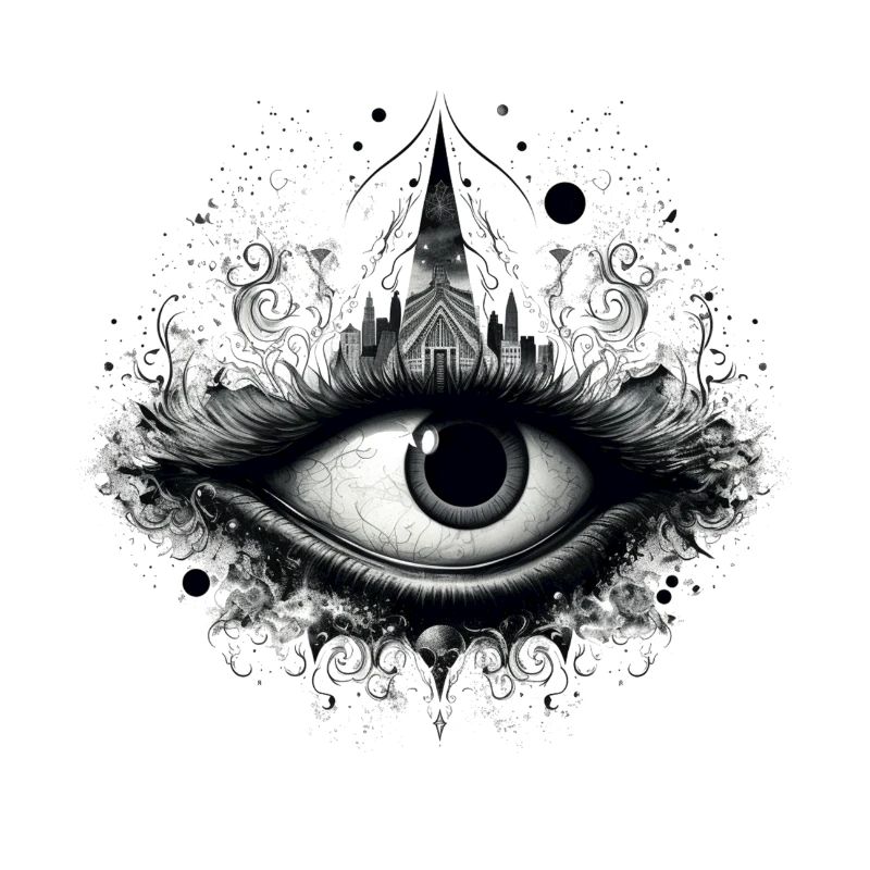 Schwarzen Bild des Mystischen Auges der Maya