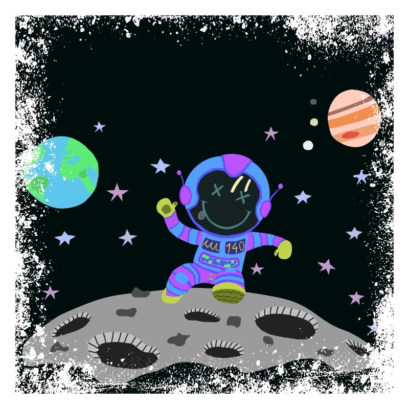 Violett-blauer Grunge-Astronaut