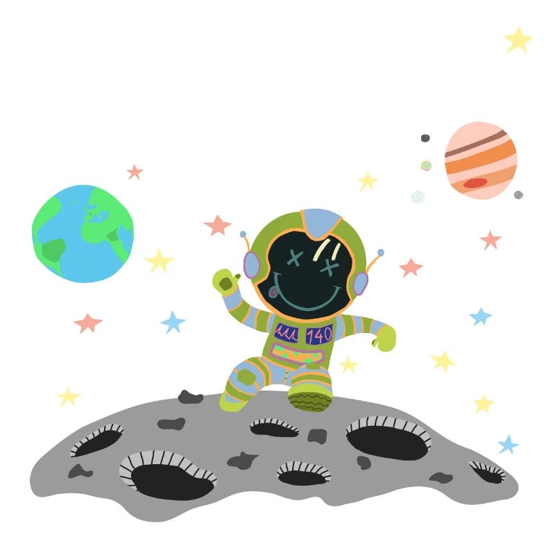 astronaute bleu vert