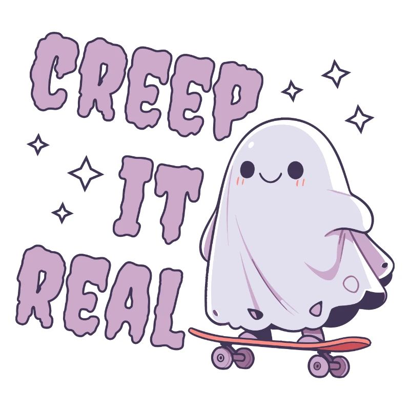 Cute ghost on a skateboard | Creep it Real