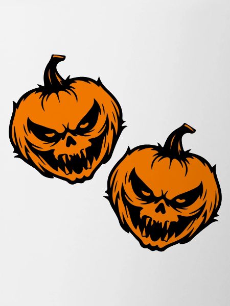Pumpkin grimace Halloween creepy