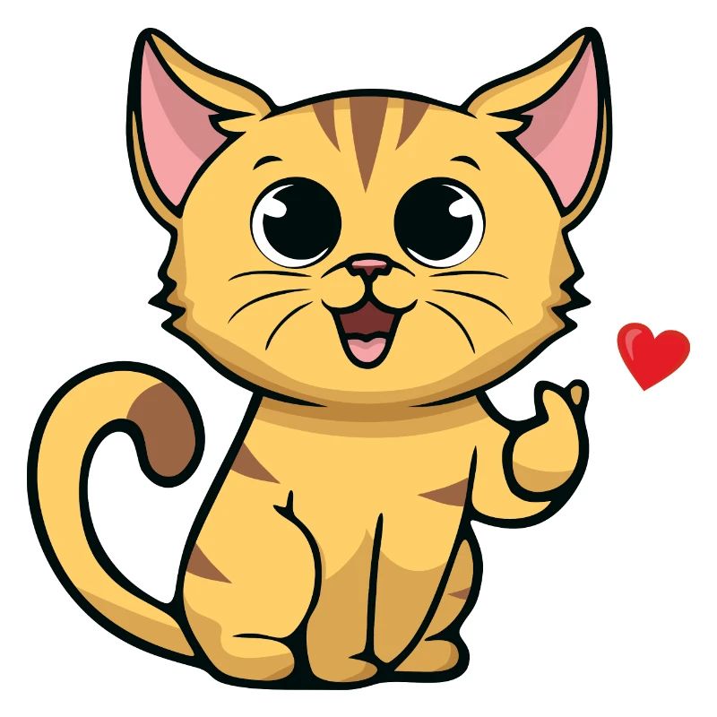Nette Katze mit Herzzeichen