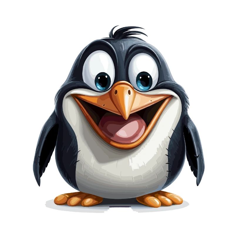 der Cartoon-Pinguin