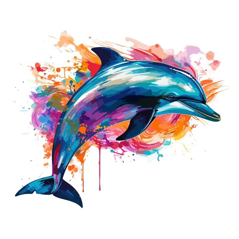 Dauphin dans la mer colorée