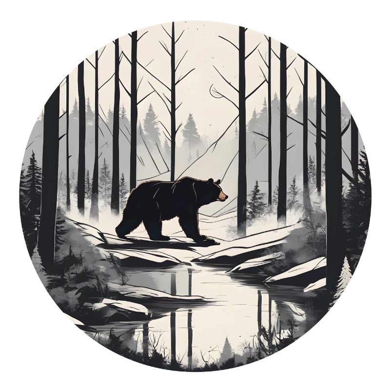 Bear Stalking through the Woods