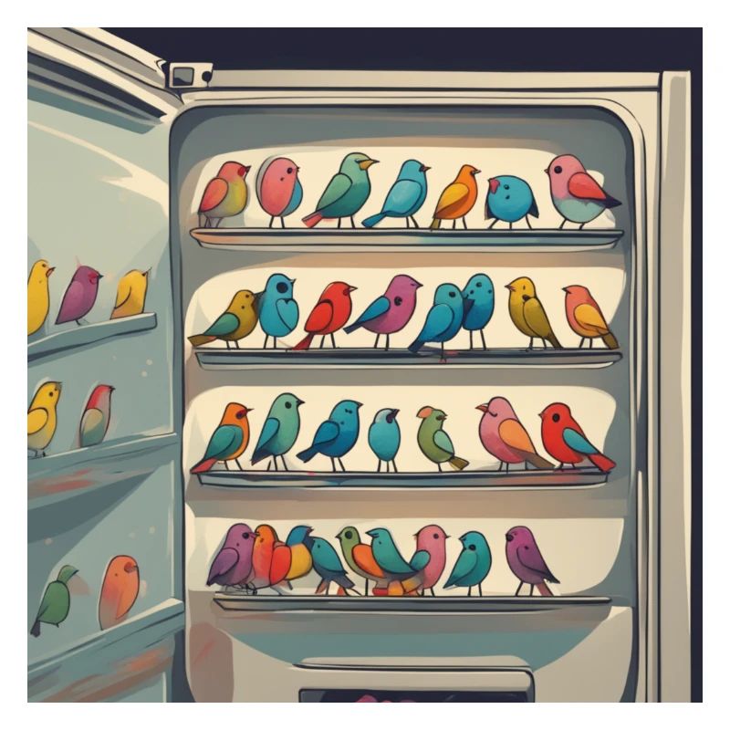 Birds in a fridge