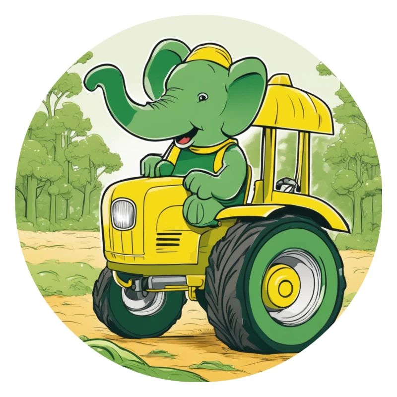 Elefant auf Traktor
