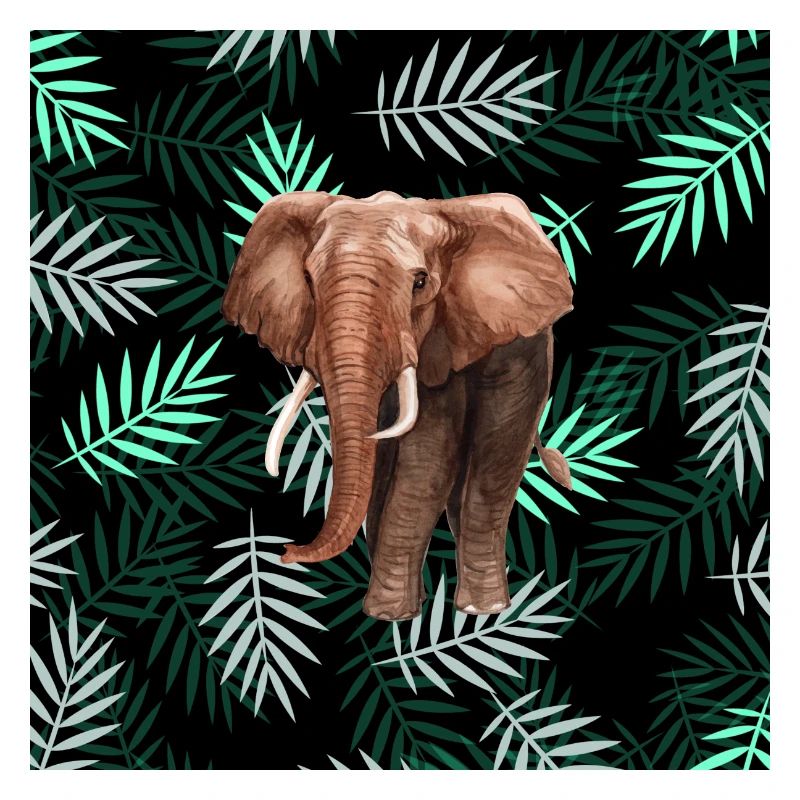 Palmen-Muster, Elefant Palm Pattern, Elephant
