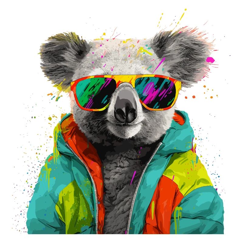 Koala mit Sonnenbrille Bunt Coole Koalabär