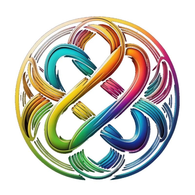 Ein keltischer Knoten in Regenbogen Farben