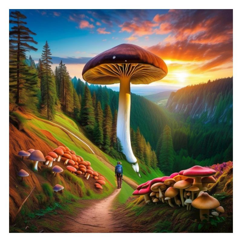 psychedelisches trippy Wanderer Pilz-Design