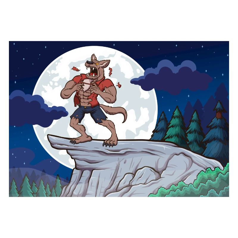 Heulender Werwolf bei Vollmond