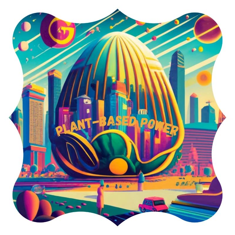 Futuristic cabbage city plant based power