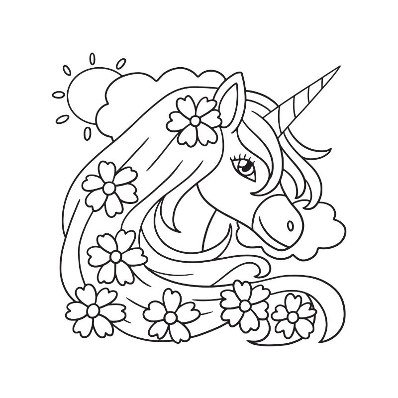 Ausmalvorlage Einhorn