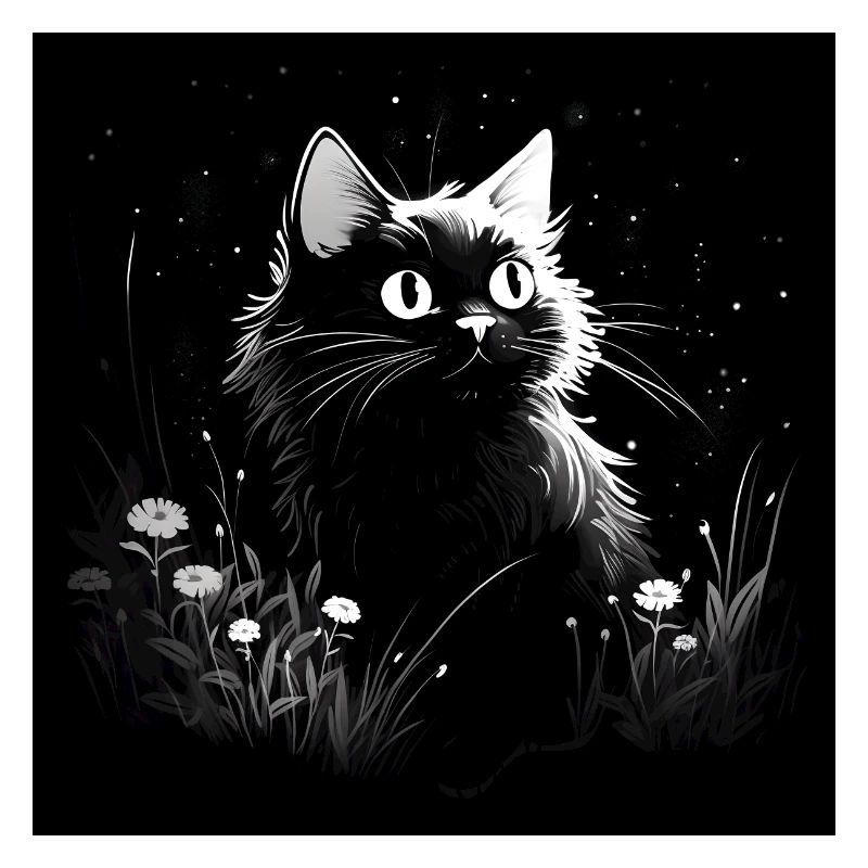 Chat en noir et blanc