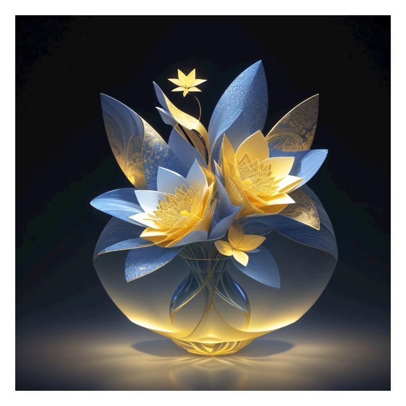 Vase en verre en rétro-éclairage