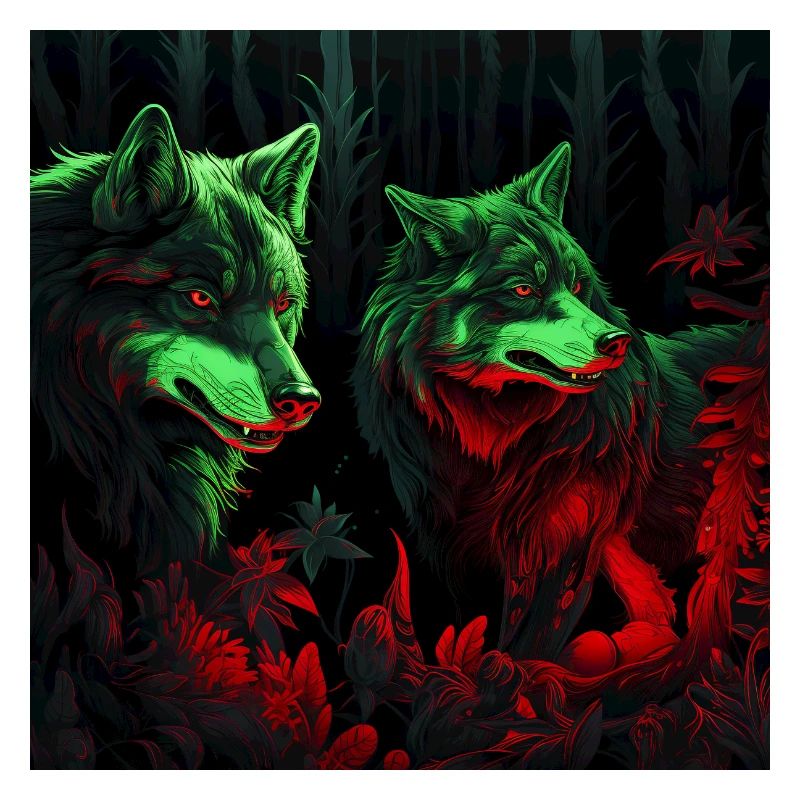 Loups style néon fluo