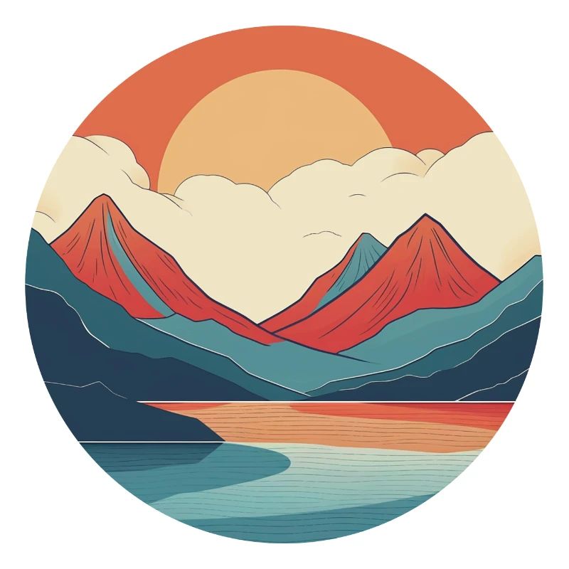 Mountains with sunset